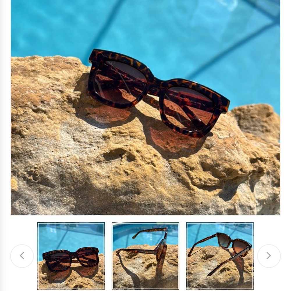 Diff Makay *Rare* Light Green Square Sunglasses - image 7